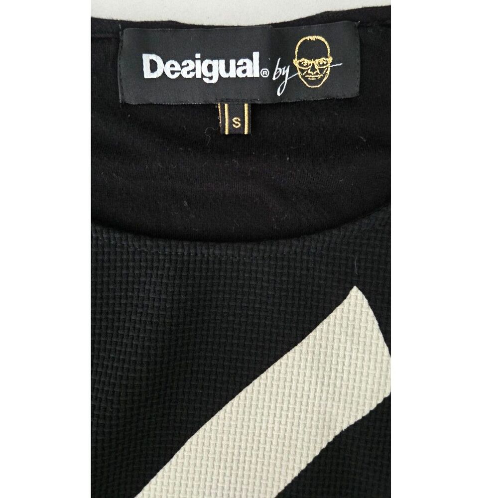 A Desigual by M Christian Lacroix BLK WHT Geometric Print Long Sleeve Top S - Picture 4 of 8